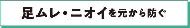 足ムレ・ニオイを元から防ぐ